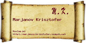 Marjanov Krisztofer névjegykártya